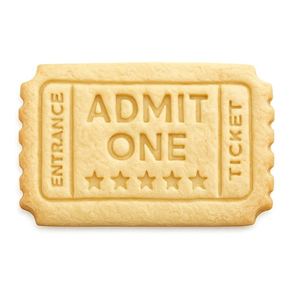 Admit One Ticket Cookie Cutter & Stamp 4x2.4" for Baking Fondant Clay Embosser