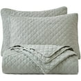 thumbnail image 4 of Chezmoi Collection Pucker 3-Piece King Size Bedspread Coverlet Set , Crinkle Textured Diamond Bedding Cover Quilt Set, Gray, 4 of 7