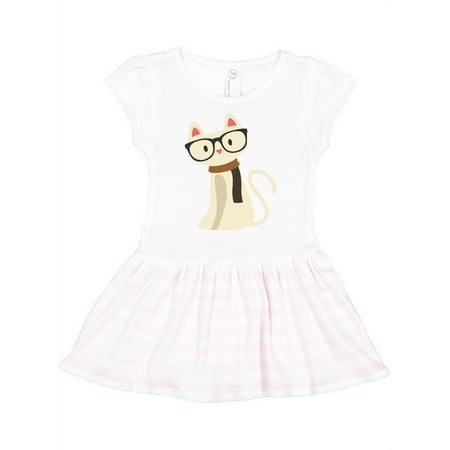 

Inktastic Hipster Cat Gift Toddler Girl Dress