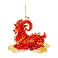 thumbnail image 2 of Edgtyos Christmas Red Goats Ornament, 3.2"x3.2" 2D Acrylic with Gold Cord Goats Hanging Sign Car Rear View Mirror Accessories, Xmas Gift for Family, 2 of 6