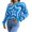 Blue, variant on Women's Knit Pullover Sweater Long Sleeve Crew Neck Star Print Oversized Knit Casual Tops Comfortable Winter Wear