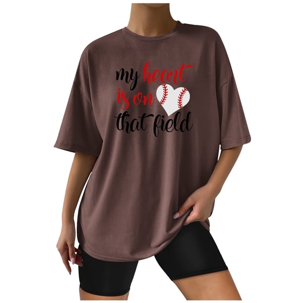 Camisas sexy de verano para mujer Blusa regular estampada con cuello redondo y manga corta OAVQHLG3B Store lin121212