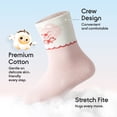 thumbnail image 2 of Balabala 4-Pack Toddler Crew Socks, Boys & Girls Cotton Jacquard Socks, All-Season Wear, Cozy Mid-Thick House Socks for Baby Infant Kids (3 Months–7 Years), 2 of 6