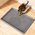 thumbnail image 4 of Cat Litter Mat 40" x 28" XL, Extra Large Silicone Mat for Litter Box, 1.38" Raised Edge Urine Proof Litter Trapping Mat Pad for Scatter Control, Soft on Kitty Paws, Protect Floor (Dark Grey), 4 of 18