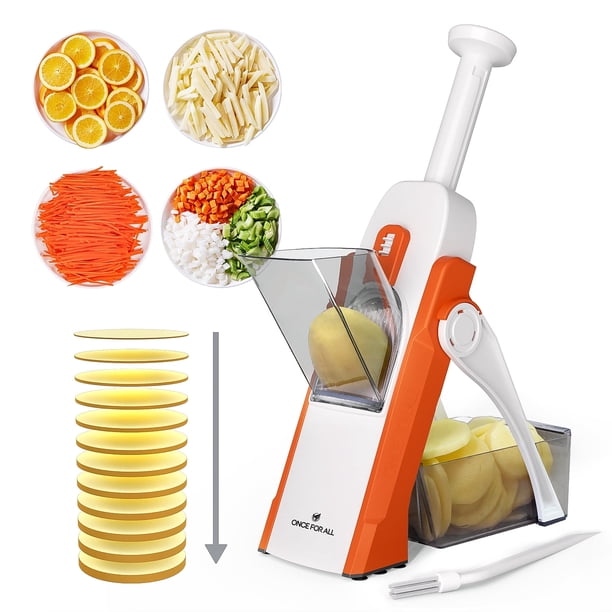 Mandolina cortadora de alimentos ONCE FOR ALL grosor ajustable picadora de verduras segura