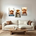 thumbnail image 4 of Hieng 3 Pieces Highland Cow Bathroom Wall Art Cute Cattle Baby in Bathtub Pictures Funny Calf Reading on Toilet Canvas Prints Farm Animal Paintings Decor Unframed, 4 of 6