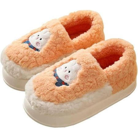 

CoCopeaunt Fluffy Faux Fur Warm Slippers for Women Men Cute Animal Printing Trendy Soft House Shoes Memory Foam Indoor Slippers