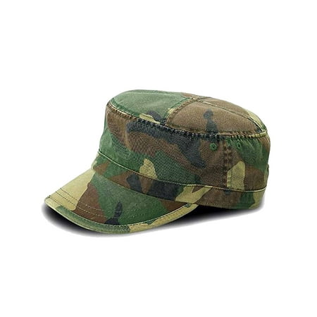 Camouflage Print Cotton Cadet Cap Hat