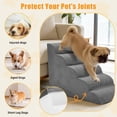 thumbnail image 4 of Gianna 24" Dog Stairs for Bed, 5-Step Non-Slip Pet Steps for Small Dogs and Cats, Indoor, Grey, 4 of 5