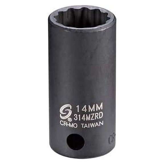 Sunex Tools 314MZRD - 3/8" Drive 14MM 12 Point Semi-Deep Impact Socket