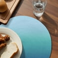 thumbnail image 3 of Teal Blue Ombre Round 13 Inch Placemats Set of 2, Modern Abstract Art Gradient Aesthetics HeatResistant Non Slip Place Mats for Dining Table, Wipeable Braided Kitchen Table Mats for Housewarming, 3 of 9