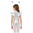 thumbnail image 2 of vastwit Girls Astronaut Leotard Metallic Alien Outfits Outer Space Fighter Bodysuit with Hair Hoop Silver 10, 2 of 7