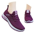 thumbnail image 3 of Daznico Women's Breathable Running Shoes - Lightweight Mesh Sneakers with Soft Sole for Gym, Jogging & Casual Wear - Comfortable Lace-Up Design,Color:Dark Purple,Size:8.5, 3 of 8