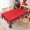 thumbnail image 6 of Christmas Tablecloths Rectanglar Winter Snowman Farmhouse Christmas Tree Table Cloth- 60 x 84 Oblong Polyester Red Xmas Table Cover Washable Waterproof for Holiday Decoration Party Kitchen Dining, 6 of 8