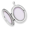 thumbnail image 2 of Sterling Silver Rhodium-plated 26mm Leaf Border Oval Locket QLS330 (31mm x 20mm), 2 of 3