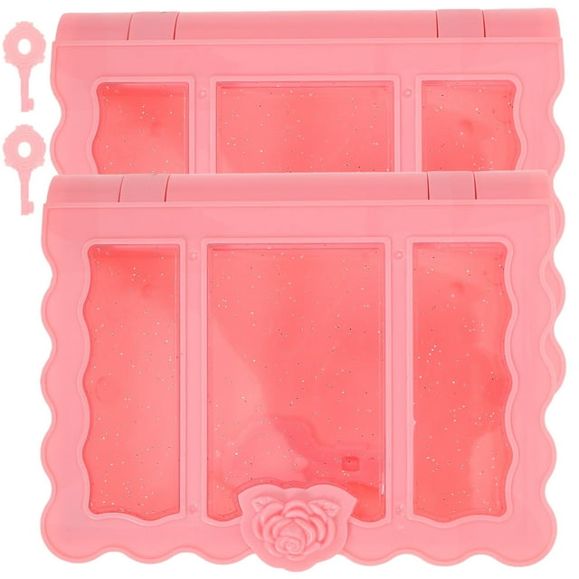 Phenofice 2 Pcs Boîtes à Livres Roses Boîte de Rangement Décorative à Grande Capacité pour Papeterie et Bijoux
