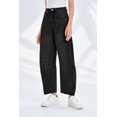 thumbnail image 4 of Women High Waist Barrel Leg Jeans, Vintage Denim Stitched Detail Baggy Wide Leg Casual Jeans, 4 of 6