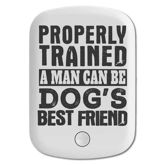 DistinctInk Magnetic Battery Pack, 5000 mAh Wireless Portable Charger with USB-C Cable, Compatible with MagSafe iPhone 14 / 13 / 12 Series - Properly Trained Man Dog's Best Friend