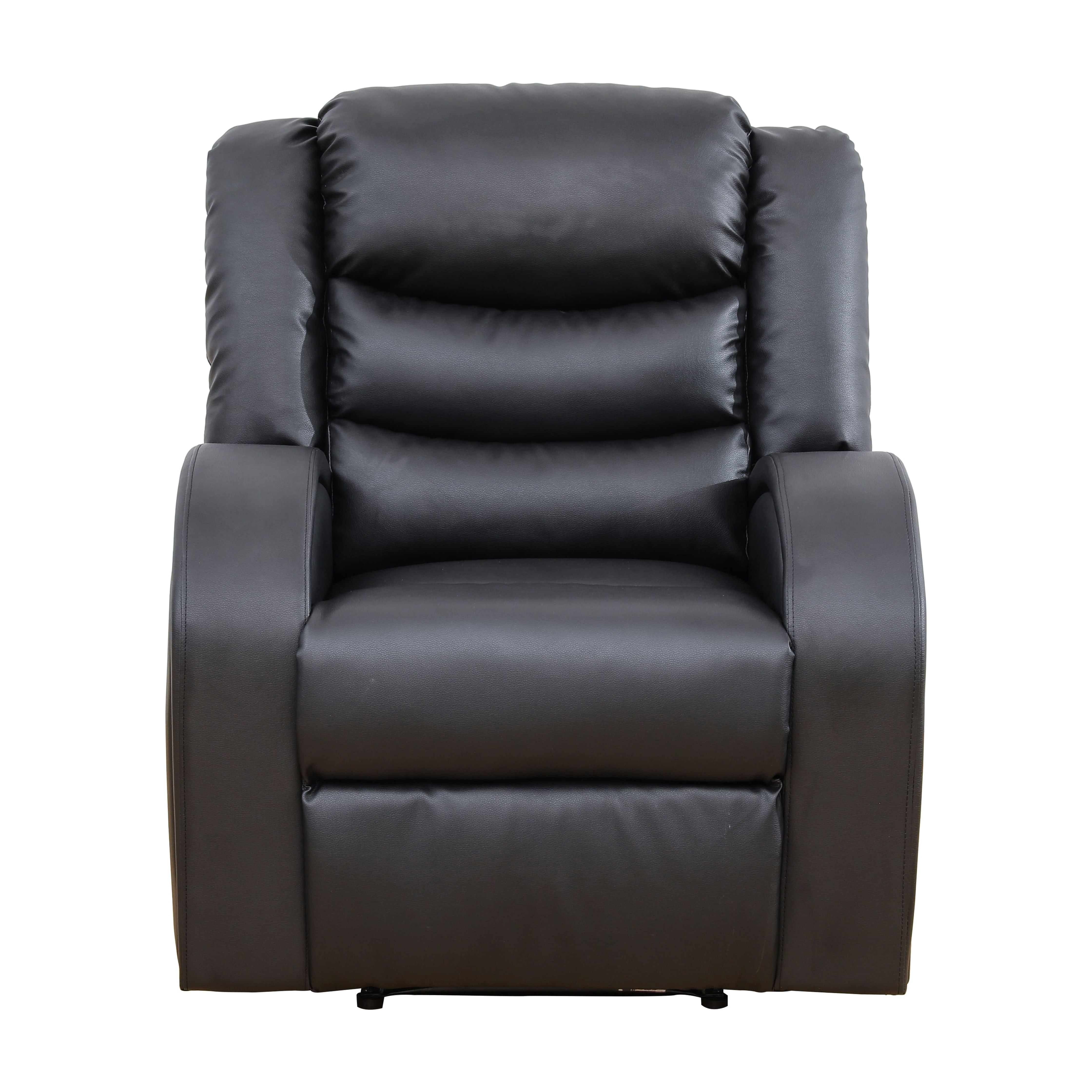 Gewnee PU Manual Recliner Chair Set of 2,Single Sofa Recliners,Adjustable Backrest,Comfort Lazy Chair for Living Room,Bedroom.Black