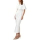 thumbnail image 4 of INSPIRE CHIC Conjuntos de Vestido Formal para Mujeres Elegante Vestido de Cóctel para Invitadas de Boda 2 piezas con Capa L Blanco, 4 of 6