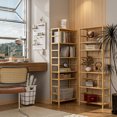 thumbnail image 3 of LUVODI 6-Tier Open Standing Ladder Bamboo Shelf Adjustable Bookshelf Display Solid Storage Shelves, 3 of 9
