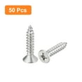 thumbnail image 3 of Uxcell #6x5/8" Wood Screws, 50 Pack Flat Head Phillips Self Tapping Screws 304 Stainless Steel Metal Screws, 3 of 5