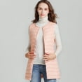 thumbnail image 2 of Chaqueta de plumón ligera de longitud media para mujer, con cuello redondo, ligera, para uso diario en invierno, talla grande, 2 of 5