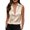 Beige, variant on Women's Solid Color Satin Sleeveless Top with Deep V Neck and Turn Down Lapel Collar, Elegant Casual Blouse, for Summer Daily Wear or Office Outfits Beige