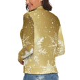 thumbnail image 3 of Elegant Gold Christmas Snowflake Women's Turtleneck Sweater Long Sleeve Ribbed Fitted Turtle Neck Casual Fall Winter Collection Top S, 3 of 4