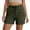 #10Army Green, variant on Womens Shorts Elastic Waist Drawstring Zipper Pockets Cuffed Hem Stretchy Summer Casual Shorts