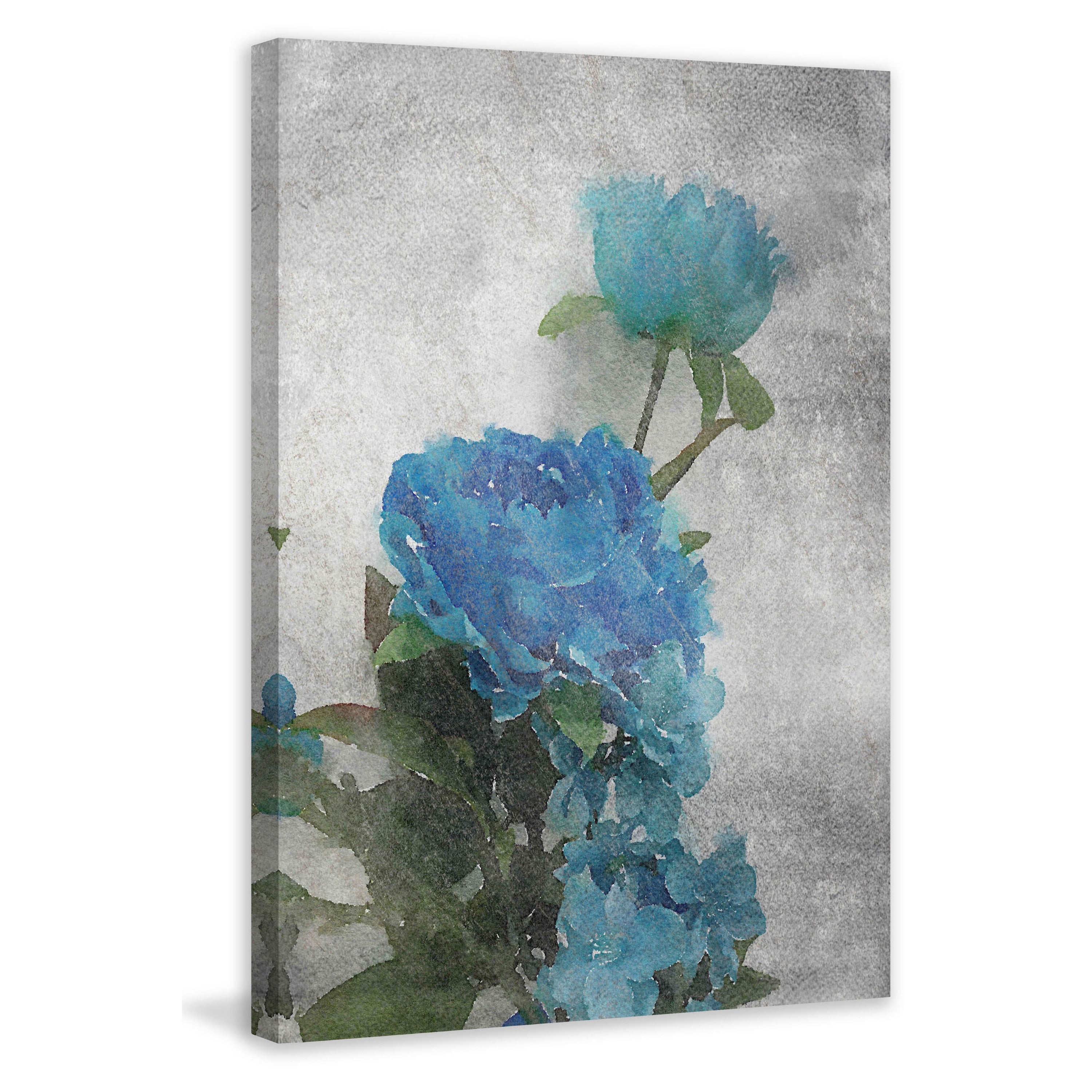 "Midnight Blue 3" Painting Print on Wrapped Canvas
