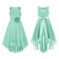 thumbnail image 7 of vastwit Junior Kids 3D Applique Bridesmaid Dress High Low Chiffon Flower Girls Wedding Ball Gown Mint Green 6, 7 of 7