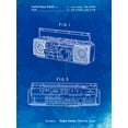 thumbnail image 2 of Borders, Cole 12x14 White Modern Wood Framed Museum Art Print Titled - PP752-Faded Blueprint Boom Box Patent Poster, 2 of 4