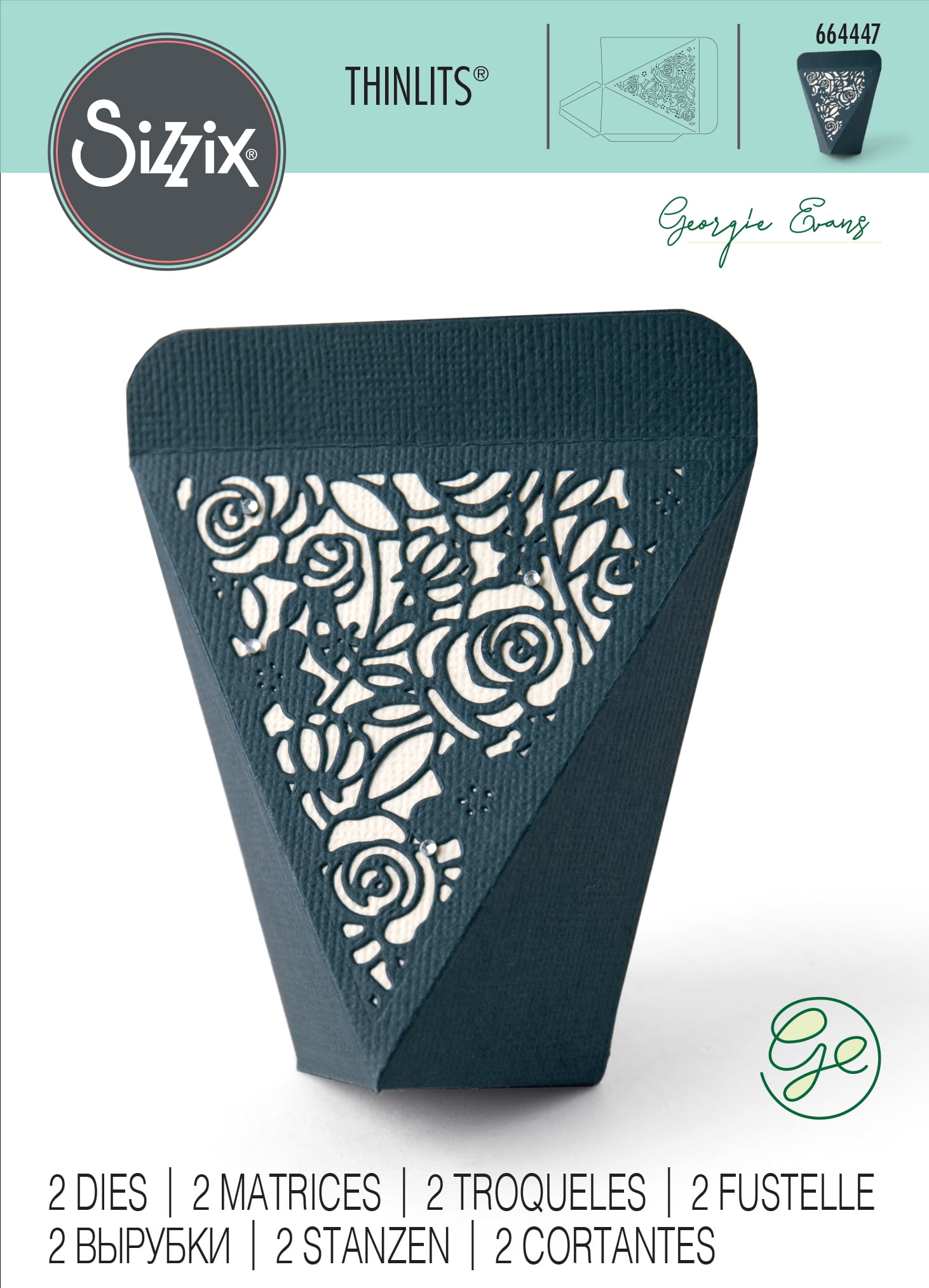 Sizzix Thinlits Die Set 2PK 664447 Box Occasion by Georgie Evans