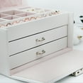 thumbnail image 2 of Storage bag,Box With Makeup Lock Pu Leather Makeup Mirror And Drawer 3-layer Box With Mirror And Lock And Lock Pu With Makeup Mirror Dsfen Eryue Ziem Der, 2 of 7