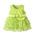 thumbnail image 2 of LYMAYTER Newborn Infant Baby Girls Dresses Sleeveless Flower Sundress Summer Princess Tulle Tutu Dress 0M-3Y, 2 of 11