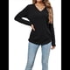 thumbnail image 3 of Camisas de Larga para Mujer, Cuello en V, Blusas Casuales, Sueltas, Elegantes, Básicas, Moda de Otoño, Conjuntos de Moda, Ropa de Invierno Negro XXL, 3 of 8