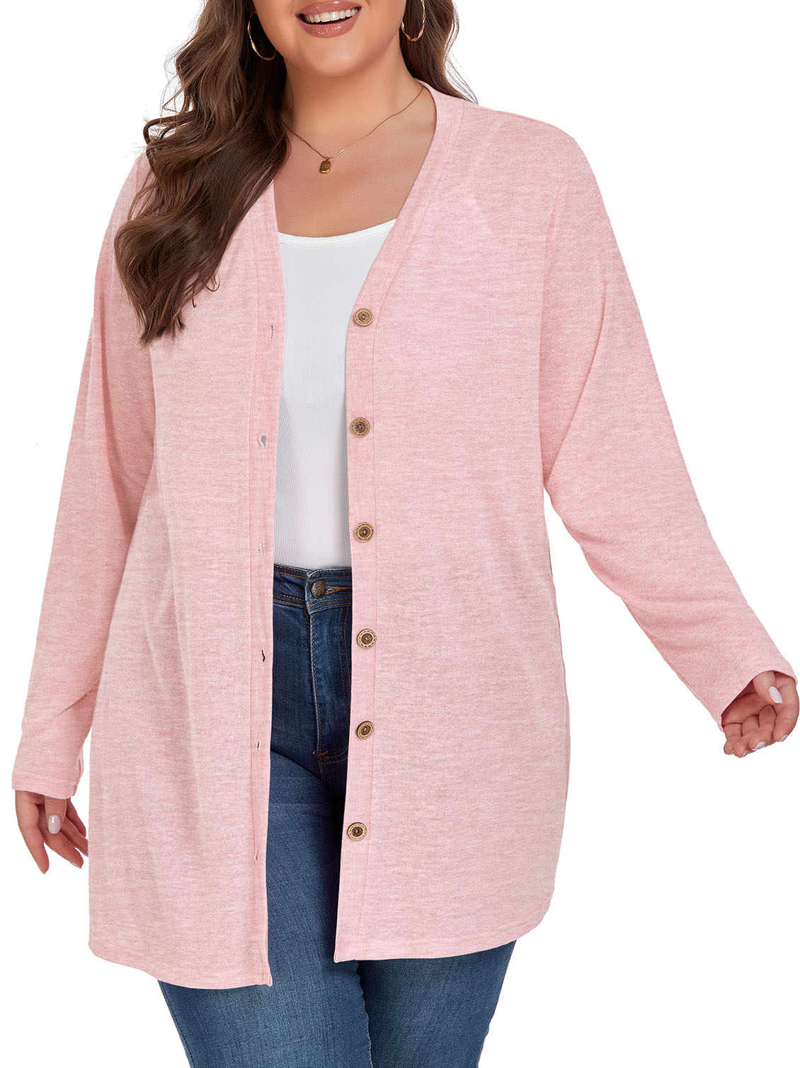 Cueply Women's Plus Size Lightweight Open Front Cardigan photo 4