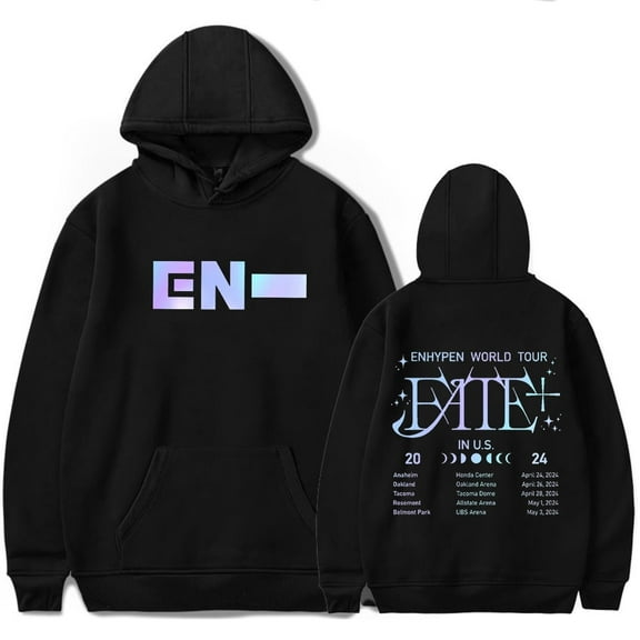 Enhypen "Fate Plus World Tour" Merch Unisex Fleece Lined Long Sleeve Pullover Hoodie