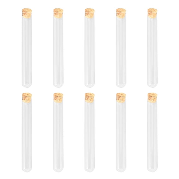MUSEYA 10Pcs Glass Vial for Laboratory Work Transparent Round Bottom