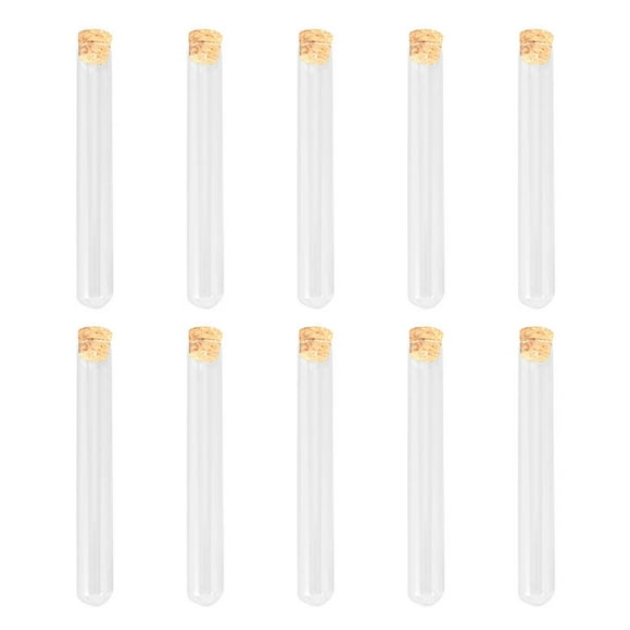 SHISUYAN 10Pcs Glass Test Tube Transparent Serological Test Tubes with Wooden Corks