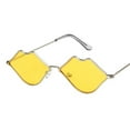 thumbnail image 2 of XASZHN Irregular Polarized Sun Glasses Asymmetric Light Blocking Vintage Fashion Yellow One Size, 2 of 4