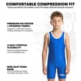 thumbnail image 2 of Exxact Sports Plain Youth Wrestling Singlet For Boys, Premium Powerlifting Singlet, Kids Wrestling Singlets For Training - (Royal, Y2XS), 2 of 7