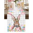 thumbnail image 6 of Burlap Table Runner 60 Inches Long, Cute Easter Brown Bunny Non-Slip Kitchen Table Runners for Dining Room Everyday Use Party Table Decorations Pink Flowers Tulips Eggs, 6 of 9