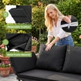 thumbnail image 4 of Devoko Patio Wicker Daybed with Adjustable Armrest, Outdoor Foldable PE Rattan Sofa Bed for All-Weather Use,Black, 4 of 7