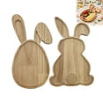 thumbnail image 3 of 1/2 Pack Rabbit Serving Wood Trays Cute Wooden Serving Trays Party Supplies Dish Easter Egg-Shaped Plate Easter Day Table Tray Snacks Dish for Housewarming Party Spring Rustic Decoration, 3 of 6