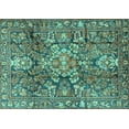 thumbnail image 1 of Ahgly Company Indoor Rectangle Persian Turquoise Blue Traditional Area Rugs, 7' x 9', 1 of 4