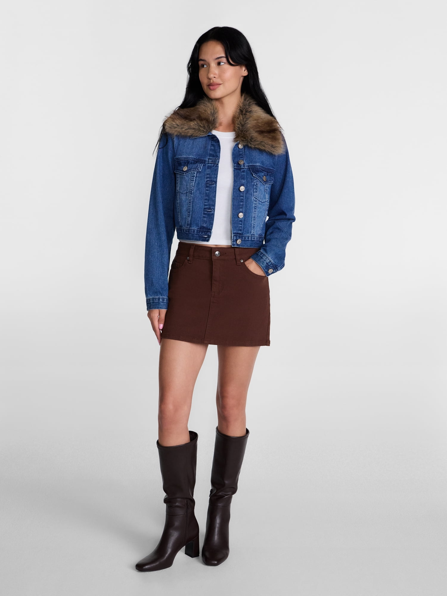 Madden NYC Women's Twill Mini Skirt, Sizes XXS-XXL