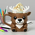 thumbnail image 6 of Jubilant  Reusable Pint Sleeve Ice Cream Cup Holder Christmas Deer Ice Cream Pint Holder with Spoon Cute Cooler Sleeve Leak Proof Popsicle for Beer for Deer, 6 of 8