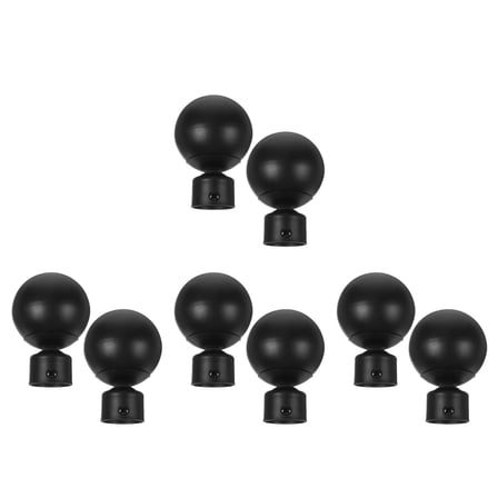 FRCOLOR 8 Pcs  28mm Window Curtain Rod End Black Unique Design Drapery Pole Drape Rod Finals Head Finials Fit for Home Office